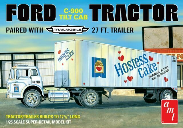 1221  автомобили и мотоциклы  Ford C-900 Tractor w/ Trailer  (1:25)