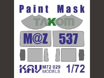 KAV M72 029  инструменты для работы с краской  Окрасочная маска на остекление М-537 (Takom)  (1:72)