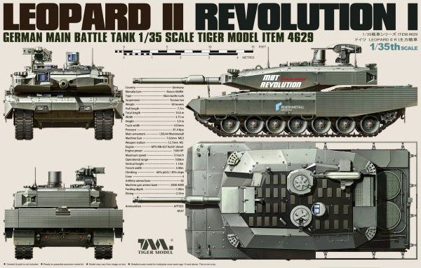 4629  техника и вооружение  Leopard II Revolution I German Main Battle Tank  (1:35)