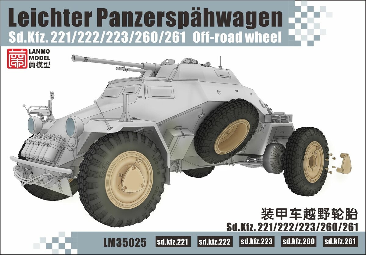LM-35025  дополнения из смолы  Leichter Panzerspähwagen Sd.Kfz.221 Off-road wheel  (1:35)