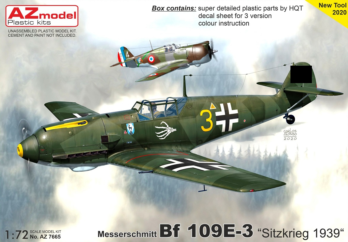 AZ7665  авиация  Messerschmitt Bf 109E-3 "Sitzkrieg 1939"  (1:72)