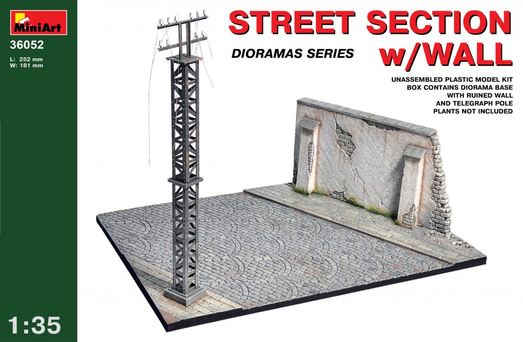 36052  наборы для диорам  STREET SECTION w/WALL  (1:35)