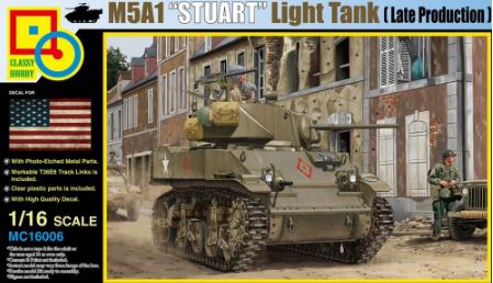 MC16006  техника и вооружение  M5A1 "STUART" LIGHT TANK (Late Production)  (1:16)
