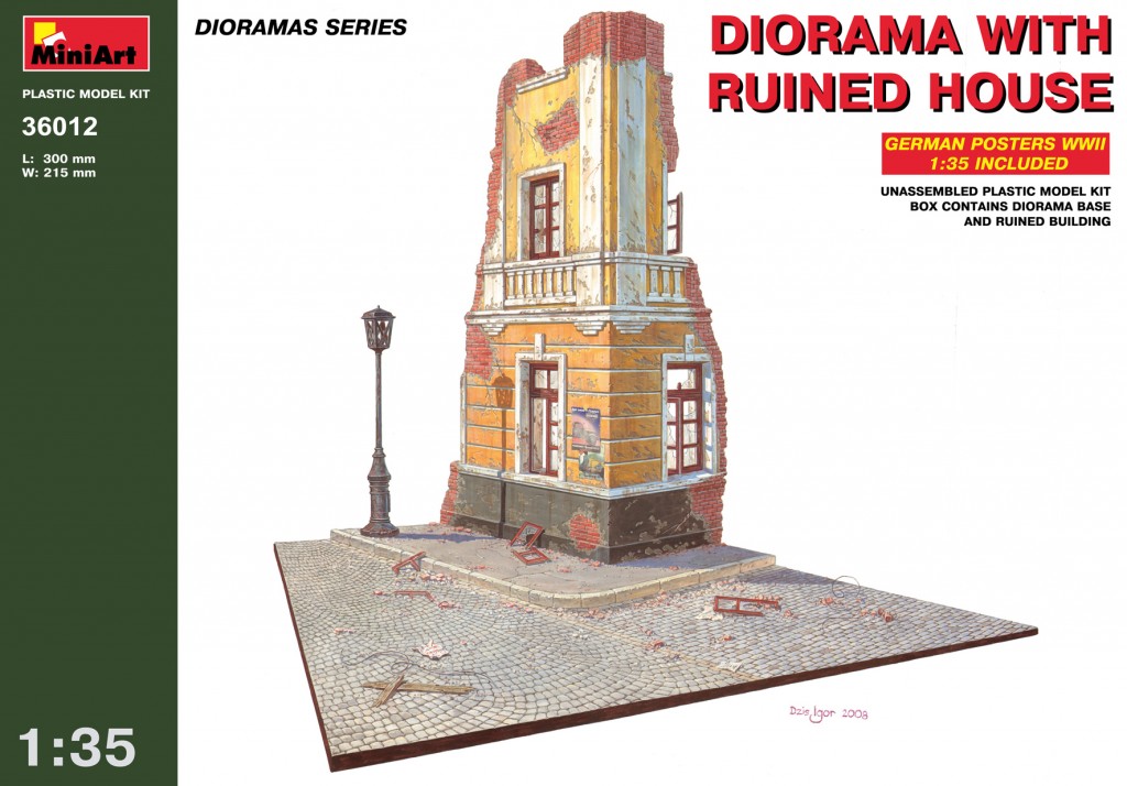 36012  наборы для диорам  DIORAMA WITH RUINED HOUSE  (1:35)