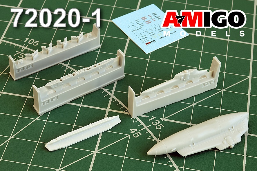 AMG 72020-1  дополнения из смолы  Эфир-1М Контейнер рад. разведки, пусковое устройство П-62-2 (1:72)