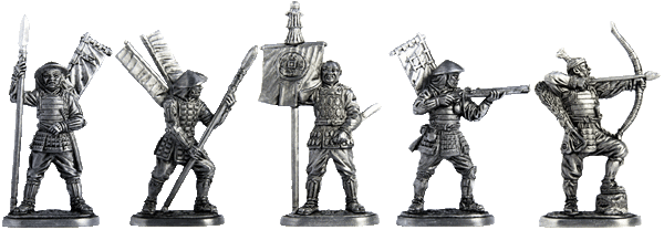 kit-40-02  миниатюра  набор из 5 солдатиков "Асигару"