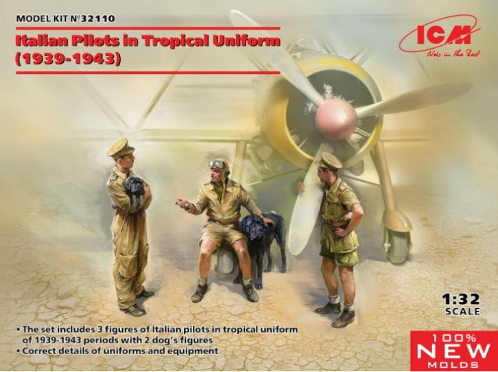 32110  фигуры  Итальянские пилоты в тропической униформе (1939-1943)  (1:32)