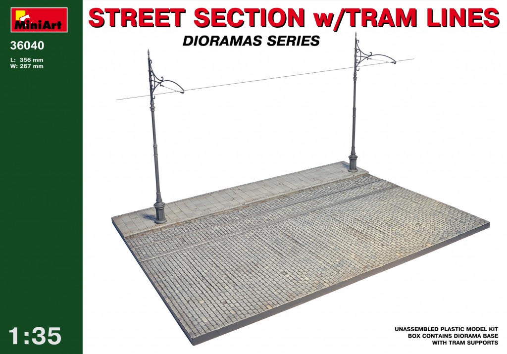 36040  наборы для диорам  STREET SECTION w/TRAM LINES  (1:35)