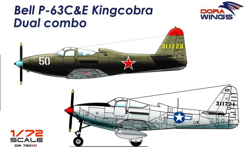 DW7201D  авиация  Bell P-63C&E Kingcobra Dual combo (2 in 1)  (1:72)