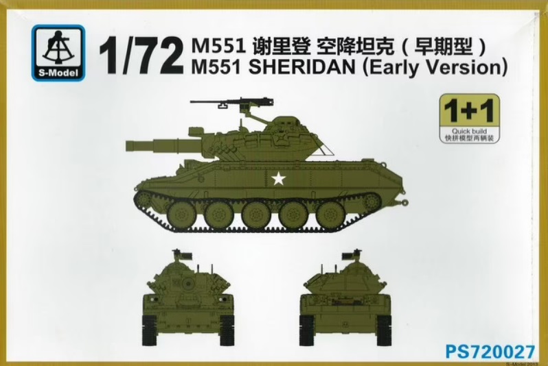 PS720027  техника и вооружение  M551 Sheridan (Early Version) 1+1 Quickbuild  (1:72)