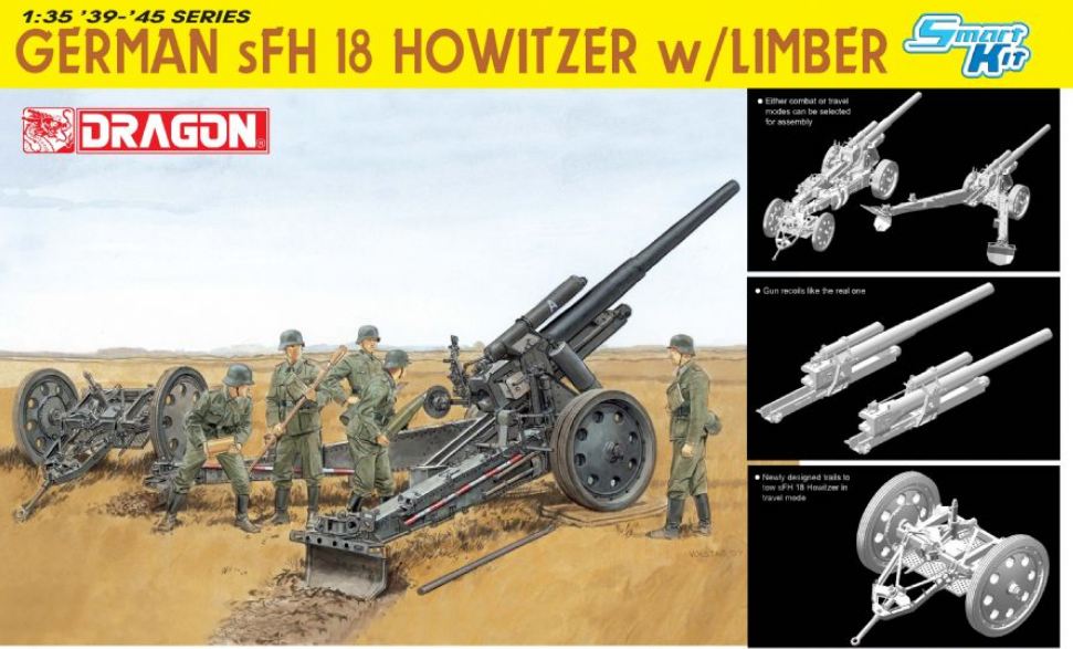 6392  техника и вооружение  German sFH18 Howitzer w/Limber  (1:35)