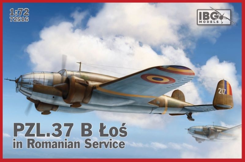 72516IBG  авиация  PZL.37B II Los(Romanian service)  (1:72)