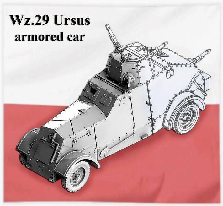 100070  техника и вооружение  Польский бронеавтомобиль Wz.29 Ursus  (1:100)