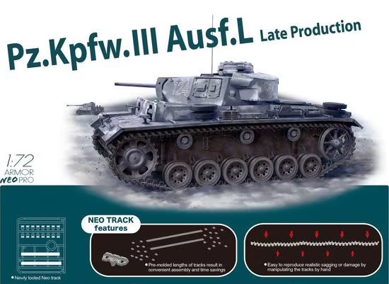 7645  техника и вооружение  Pz.Kpfw. III Ausf. L late production Neo Tracks  (1:72)
