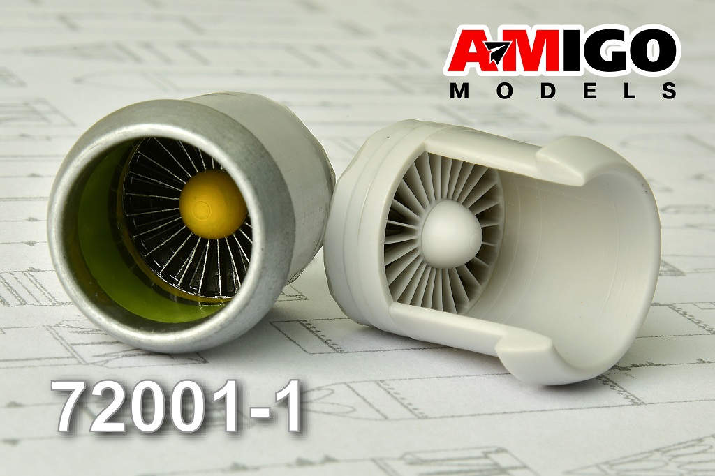 AMG 72001-1  дополнения из смолы  Входной канал и компрессор двигателя Д-30 для ВВА-14  (1:72)