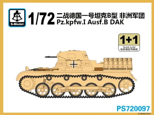 PS720097  техника и вооружение  Pz.Kpfw. I Ausf. B DAK 1+1 Quickbuild  (1:72)