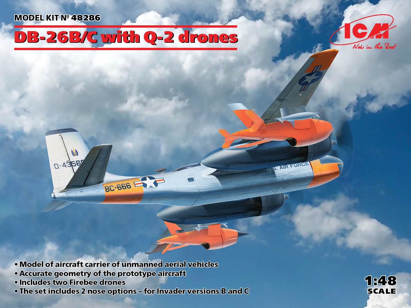48286  авиация  DB-26B/C with Q-2 drones  (1:48)