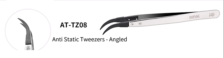 AT-TZ08  ручной инструмент  Пинцет антистатический угловой Angled Tweezer