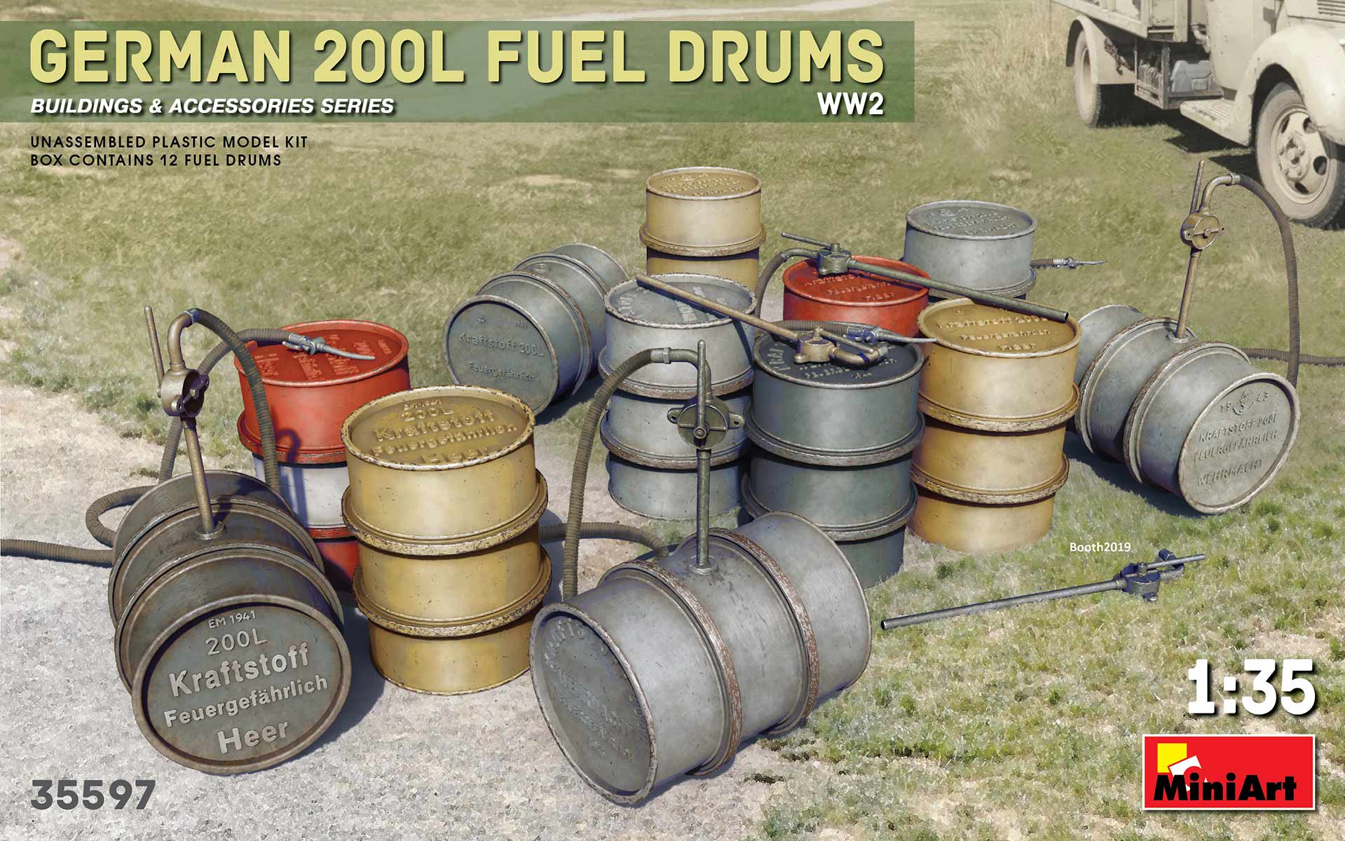 35597  наборы для диорам  German 200L Fuel Drums Set  (1:35)