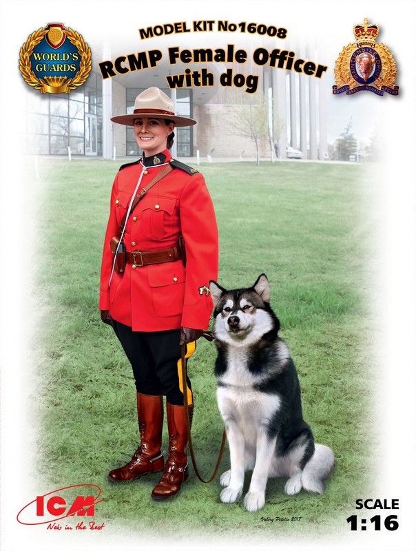 16008  фигуры  RCMP Female Officer with dog  (1:16)