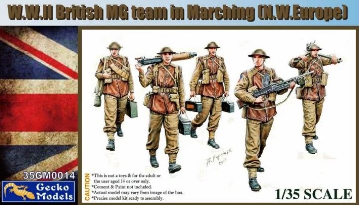 35GM0014  фигуры  W.W. II British MG Team Marching (N.W. Europe)  (1:35)