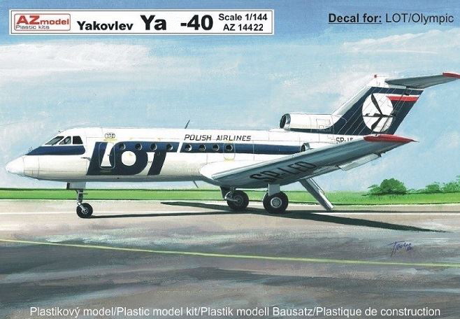 AZ14422  авиация  Jak-40 LOT/Olympic  (1:144)