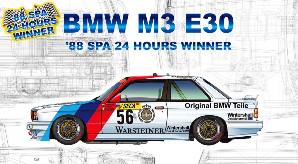 PN24017  автомобили и мотоциклы  BMW M3 E30 1988 SPA 24 Hours Winner  (1:24)
