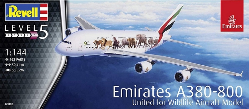 03882  авиация  Airbus A380-800 Emirates "Wild Life"  (1:144)