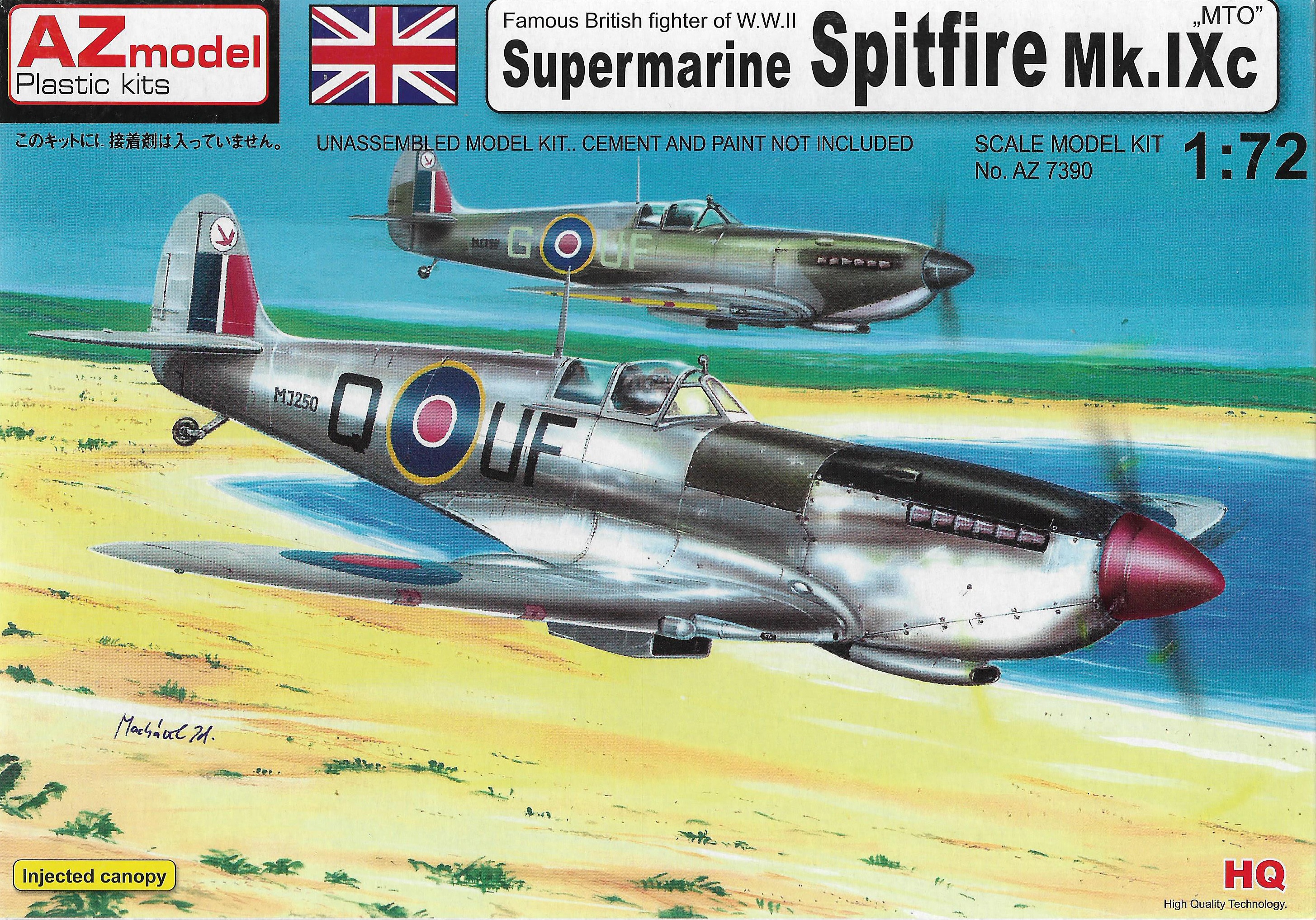 AZ7390  авиация  Supermarine Spitfire Mk.IXc "MTO"  (1:72)