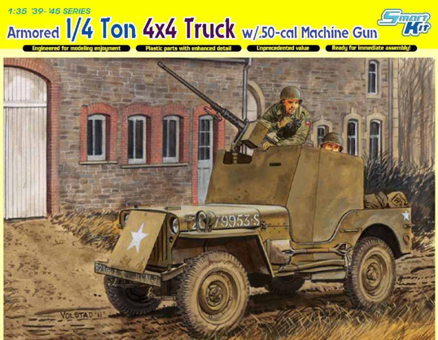 6714  техника и вооружение  Armored 1/4 Ton 4x4 Truck w/.50-cal Machine Gun (1:35)