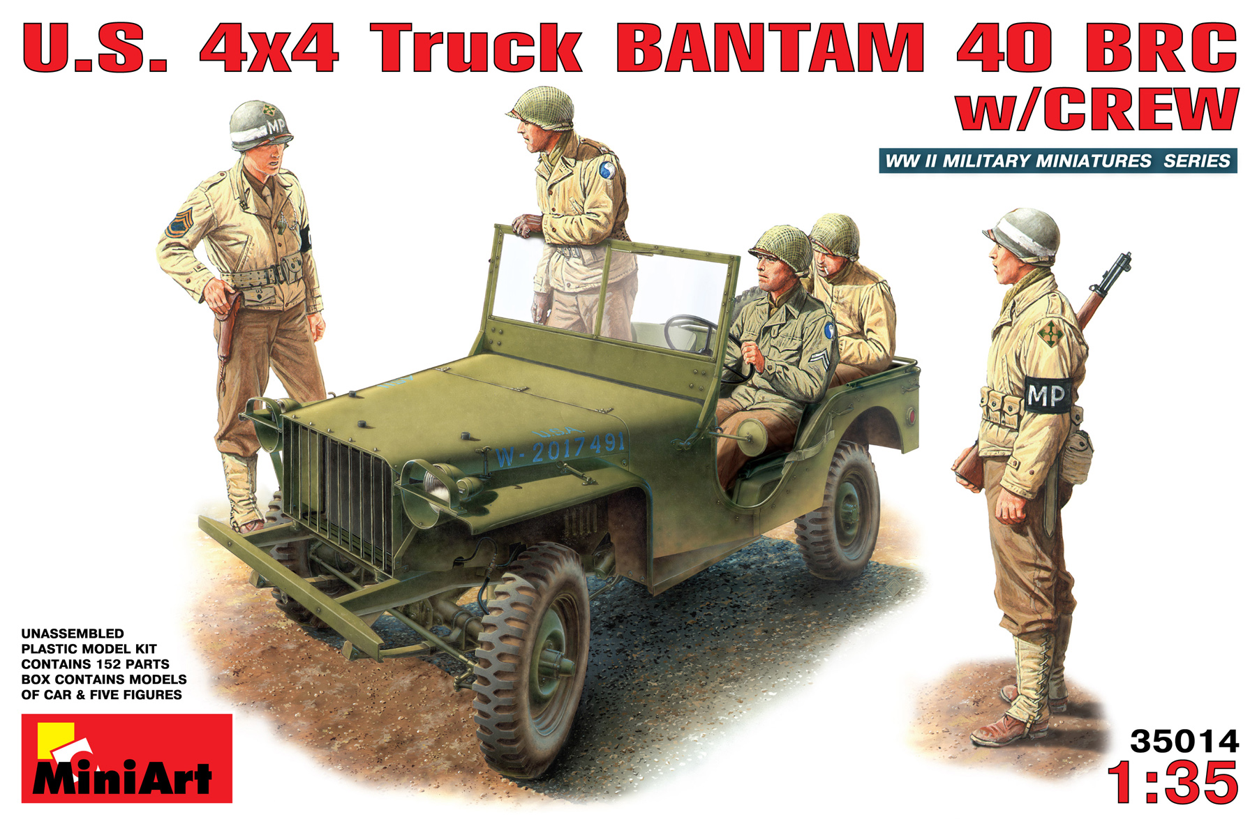 35014  техника и вооружение  U.S. 4x4 TRUCK BANTAM 40 BRC w/CREW  (1:35)