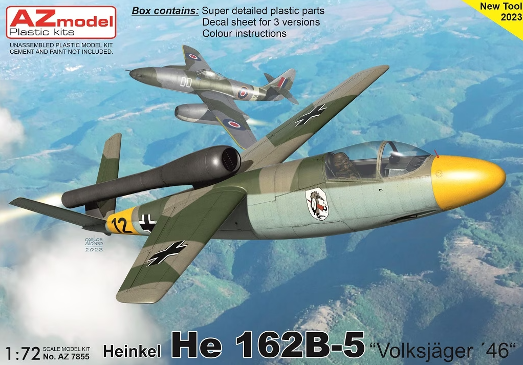 AZ7855  авиация  Heinkel He 162B-5 "Volksjager 46"  (1:72)