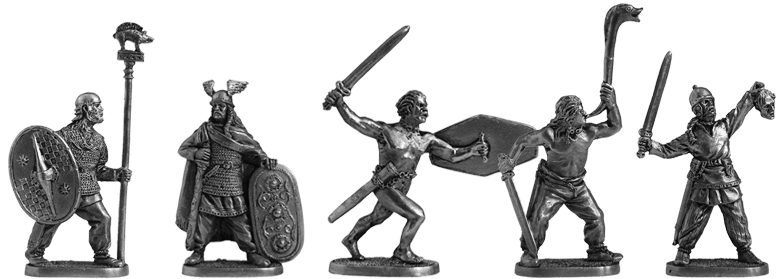 kit-40-7  миниатюра  набор из 5 солдатиков "Кельты"