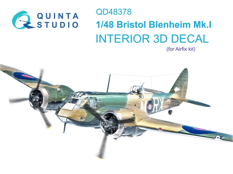 QD48378  декали  3D Декаль интерьера кабины Blenheim Mk.I (Airfix)  (1:48)
