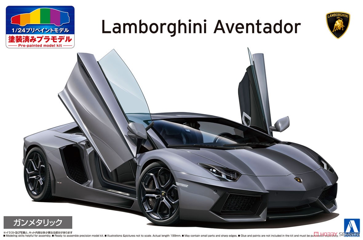 06202  автомобили и мотоциклы  Lamborghini Aventador Gun metallic '11  (1:24)
