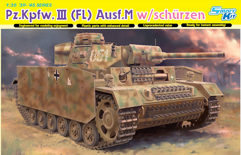 6776  техника и вооружение  Pz.Kpfw.III (FL) Ausf.M w/schurzen (1:35)