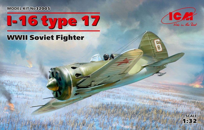 32005  авиация  И-16 тип 17, WWII Soviet Fighter  (1:32)