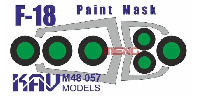 KAV M48 057  инструменты для работы с краской  Окрасочная маска на F-18 (Meng)  (1:48)