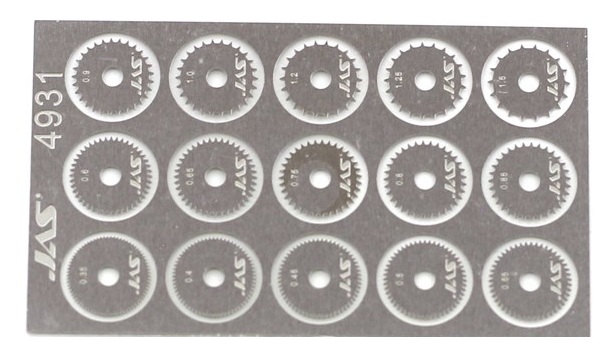 4931  ручной инструмент  Набор дисков для ривитера D-8,5mm шаг 0,35-1,5мм  15шт.