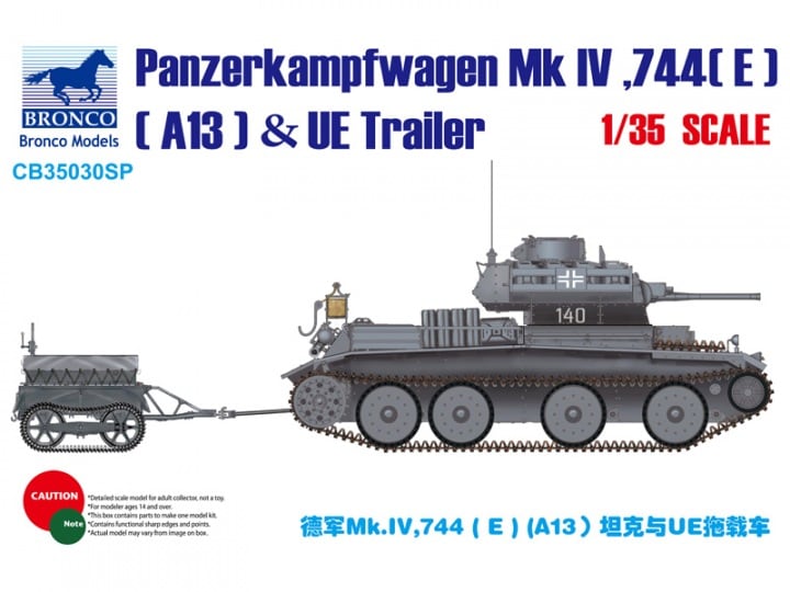 CB35030SP  техника и вооружение  Panzerkampfwagen Mk IV, 744(E) (A13) & UE Trailer  (1:35)