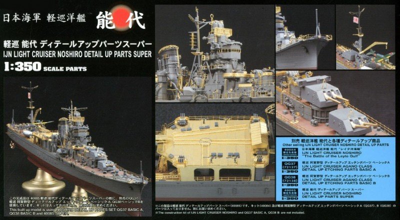 40085  фототравление  IJN Light Cruiser Noshiro Detail Up Parts Super Set  (1:350)