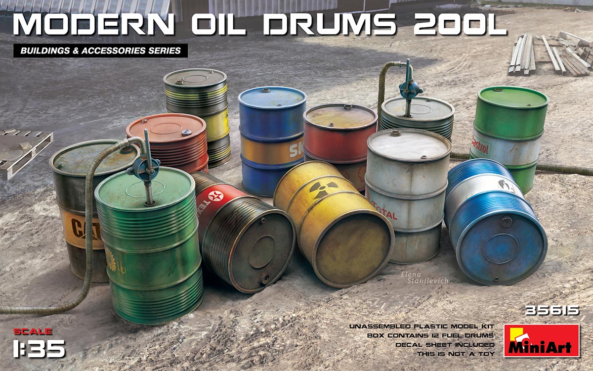 35615  наборы для диорам  MODERN OIL DRUMS 200L  (1:35)