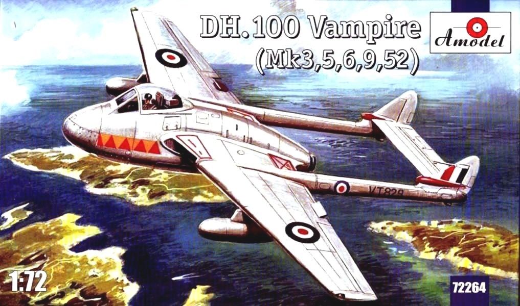 72264  авиация  DH.100 Vampire (Mk3,5,6,9,52)  (1:72)