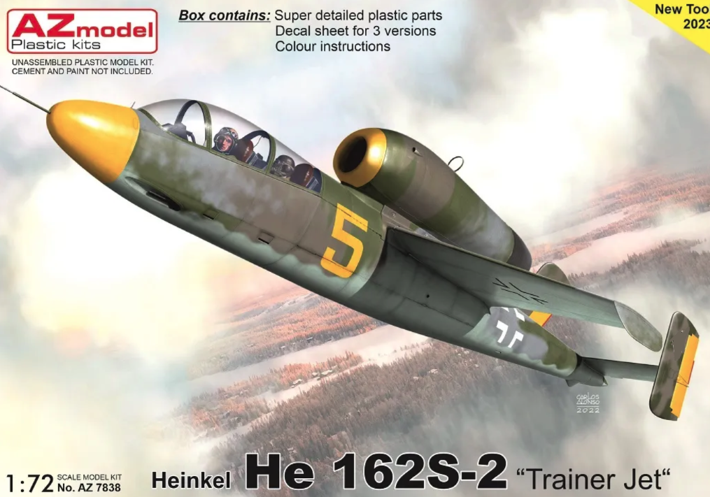 AZ7838  авиация  Heinkel He 162S-2 "Trainer Jet"  (1:72)