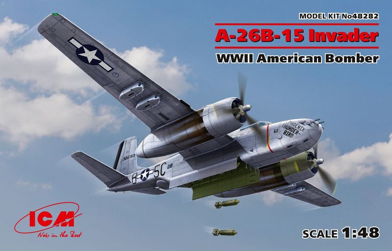 48282  авиация  A-26B-15 Invader, WWII American Bomber  (1:48)