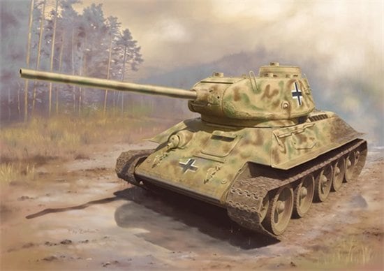 7564  техника и вооружение  Panzerkampfwagen Танк-34/85  (1:72)