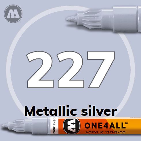 127505  краска  Маркер ONE4ALL 127HS-CO METALLIC #227 Серебро 1,5мм