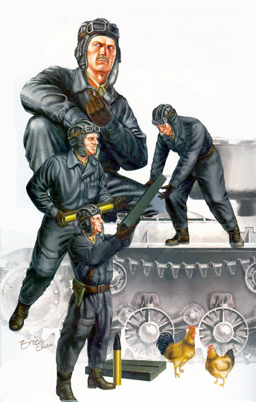 00411  фигуры  WWII Soviet Tank Crew Ammo Supplied Team  (1:35)