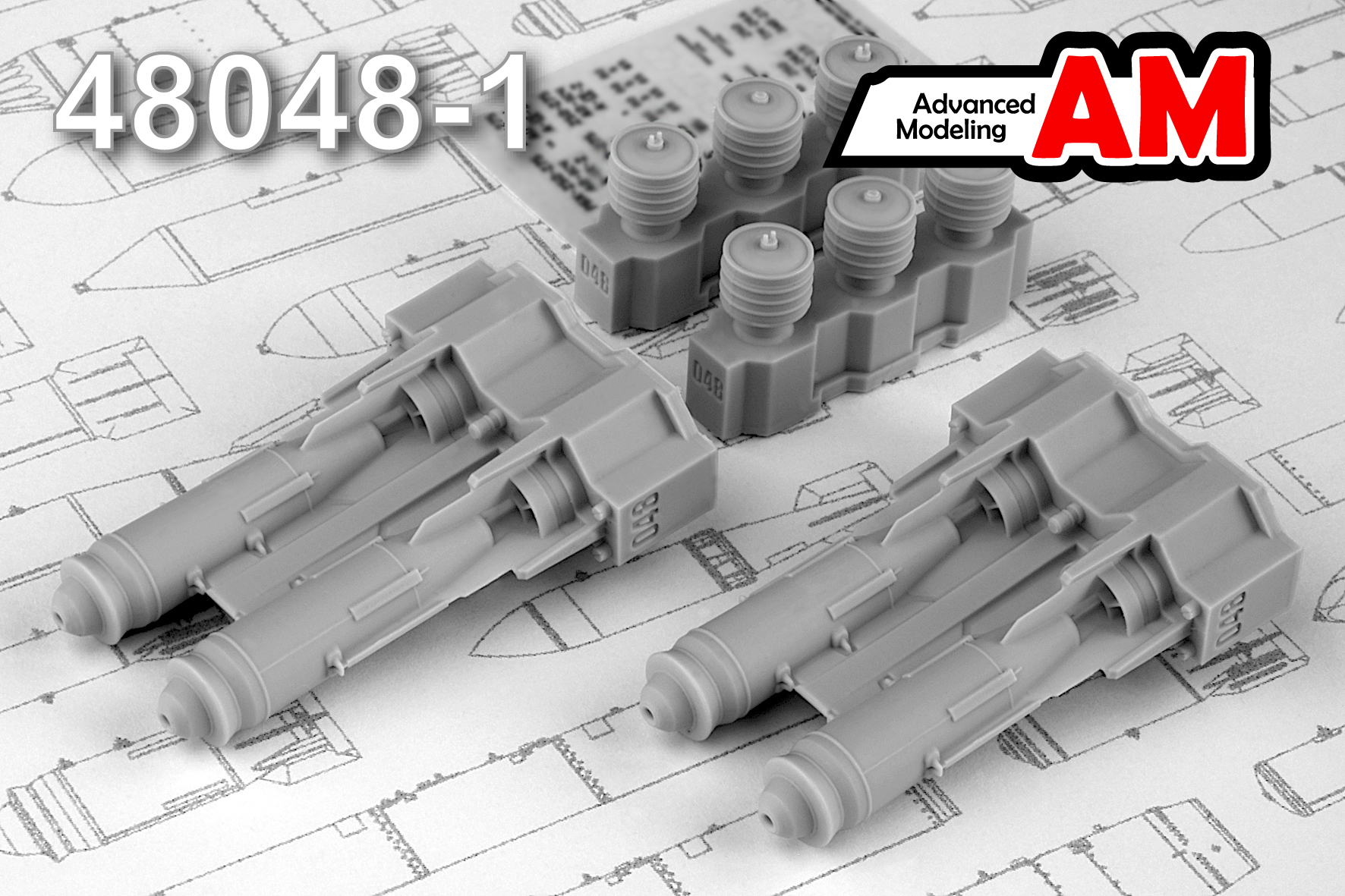 AMC 48048-1  дополнения из смолы  ФАБ-250 М-54 ТУ-250 (2шт.)  (1:48)