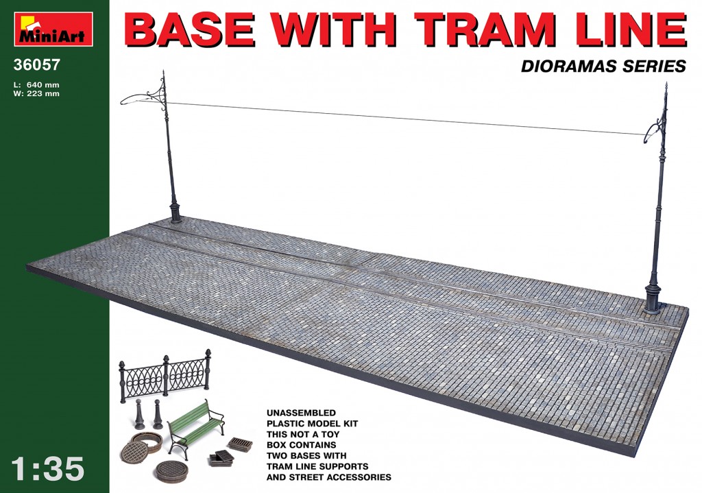 36057  наборы для диорам  BASE WITH TRAM LINE  (1:35)